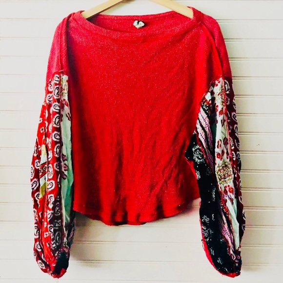 Free people blouse size XS long sleeve patterned - Picture 4 of 5
